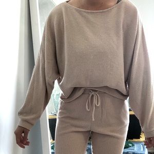 Express Ribbed high waist lounge set